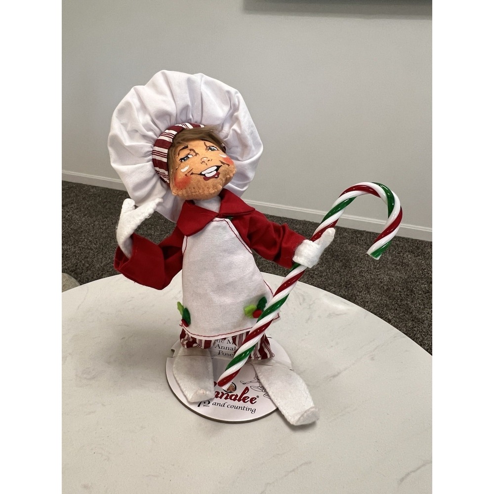 Annalee 2016 Candy Cane Chef Elf 9" Doll Christmas Holiday Decor